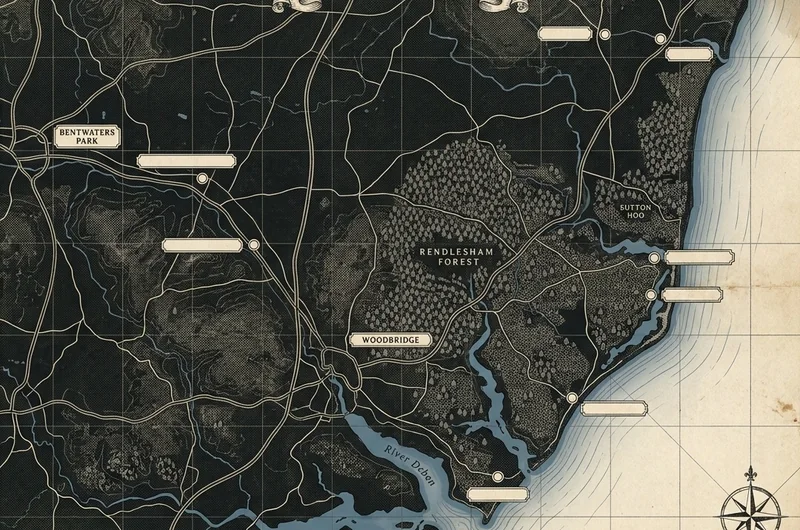 Illustrative map of the Woodbridge and Rendlesham area